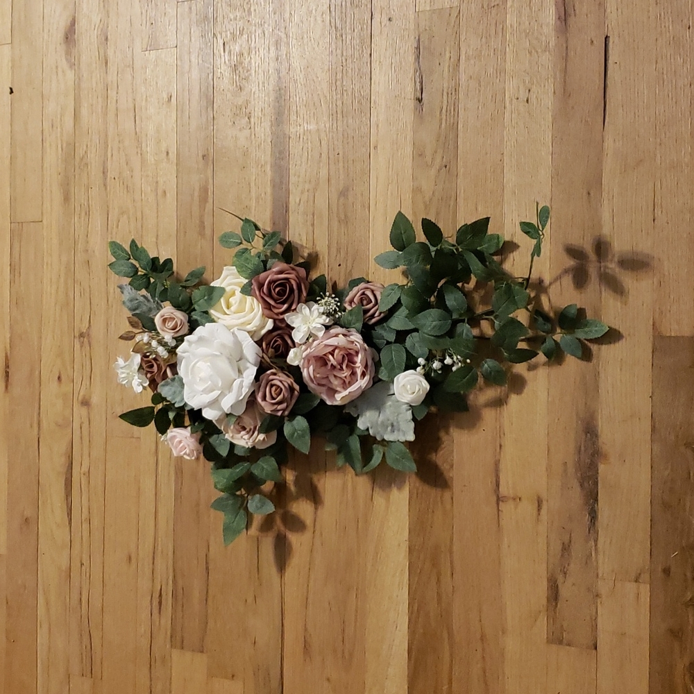 Floral Swag x 2 Dusty Rose/ Cream